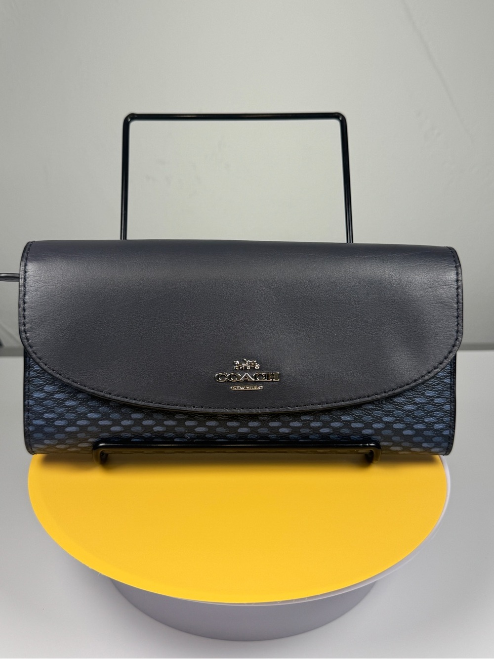 Coach Navy Leather Long Wallet or Clutch